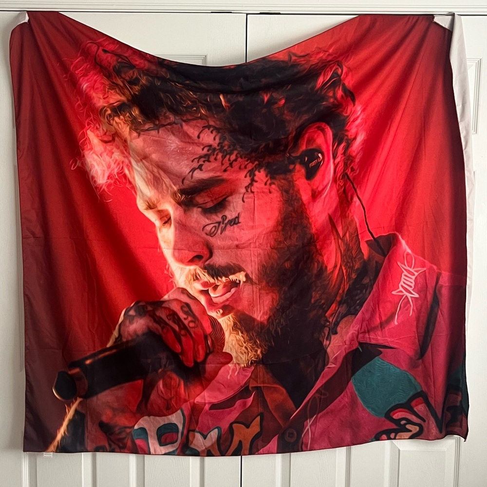Post Malone Red Multi-colored Wall Tapestry